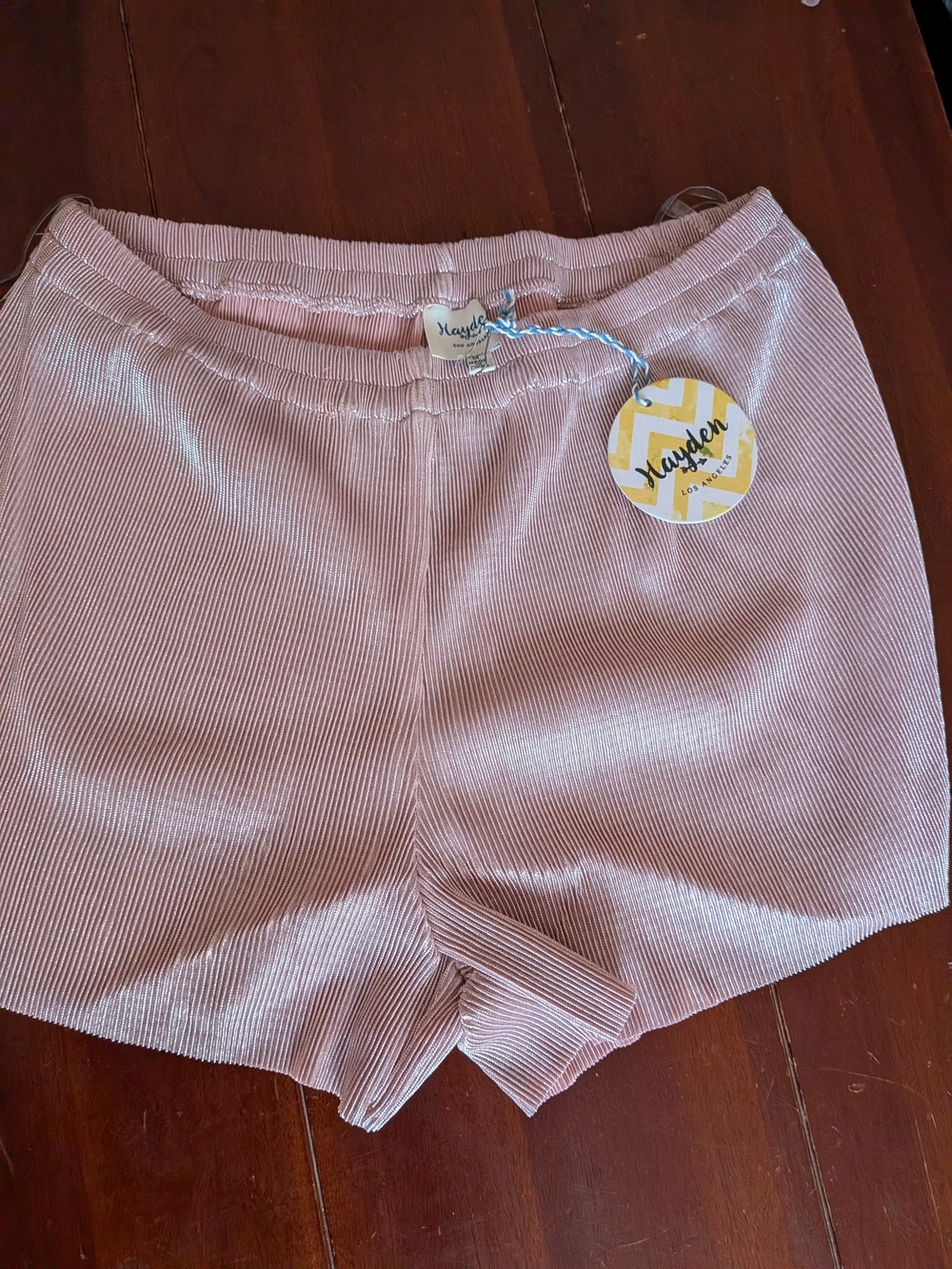 Hayden Los Angeles Pink Ribbed Sleep Shorts